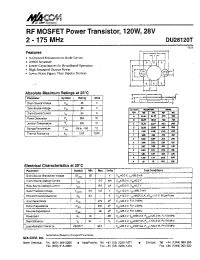 Datasheet DU28120T manufacturer M/A-COM