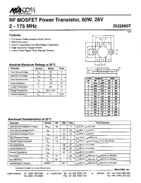 Datasheet DU2860 manufacturer M/A-COM
