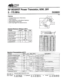 Datasheet DU2860U manufacturer M/A-COM