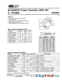 Datasheet DU2880U manufacturer M/A-COM