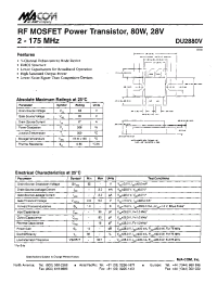 Datasheet DU2880V manufacturer M/A-COM