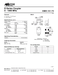 Datasheet EMDC-10-1-75TR manufacturer M/A-COM