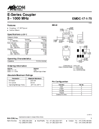 Datasheet EMDC-17-1-75TR manufacturer M/A-COM