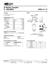 Datasheet EMDC-8-1-75TR manufacturer M/A-COM
