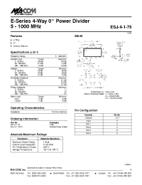 Datasheet ESJ-4-1-75TR manufacturer M/A-COM
