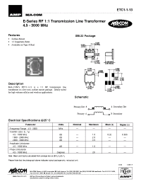 Datasheet ETC1-1-13 manufacturer M/A-COM