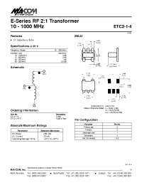 Datasheet ETC2-1-4TR manufacturer M/A-COM