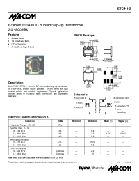 Datasheet ETC4-1-2 manufacturer M/A-COM