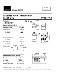 Datasheet ETC9-1T-2 manufacturer M/A-COM