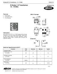Datasheet ETC9-1T-5 manufacturer M/A-COM