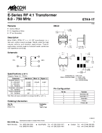 Datasheet ETK4-1TTR manufacturer M/A-COM