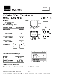Datasheet ETM4-1T-2 manufacturer M/A-COM