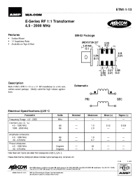 Datasheet ETN1-1-13 manufacturer M/A-COM