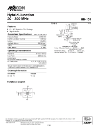 Datasheet HH-105PIN manufacturer M/A-COM