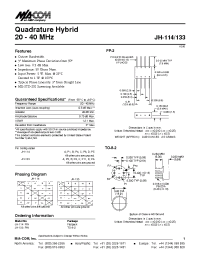 Datasheet JH-114PIN manufacturer M/A-COM