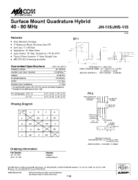 Datasheet JH-115PIN manufacturer M/A-COM