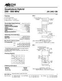 Datasheet JHS-139 manufacturer M/A-COM