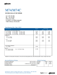 Datasheet M74 manufacturer M/A-COM