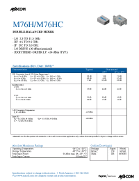 Datasheet M76HC manufacturer M/A-COM