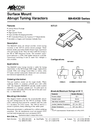 Datasheet MA45436 manufacturer M/A-COM