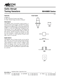 Datasheet MA46600 manufacturer M/A-COM