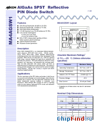 Datasheet MA4AGSW1 manufacturer M/A-COM