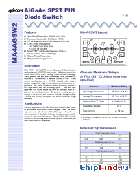 Datasheet MA4AGSW2 manufacturer M/A-COM