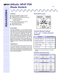 Datasheet MA4AGSW4 manufacturer M/A-COM