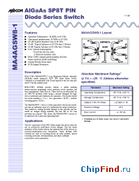 Datasheet MA4AGSW8-1 manufacturer M/A-COM