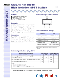 Datasheet MA4AGSW900-287T manufacturer M/A-COM