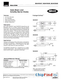 Datasheet MA4E2039 manufacturer M/A-COM