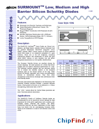 Datasheet MA4E2502H-1246T manufacturer M/A-COM