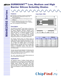 Datasheet MA4E2502M-1246T производства M/A-COM