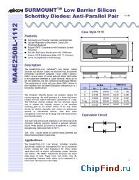 Datasheet MA4E2508L-1112T manufacturer M/A-COM