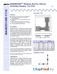 Datasheet MA4E2514M-1116 manufacturer M/A-COM