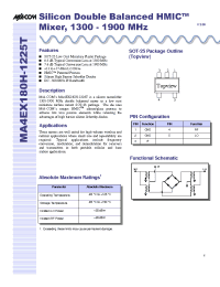 Datasheet MA4EX180H-1225T manufacturer M/A-COM