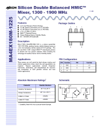 Datasheet MA4EX180M-1225T manufacturer M/A-COM