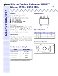 Datasheet MA4EX190H-1225 manufacturer M/A-COM