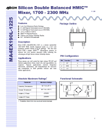 Datasheet MA4EX190L-1225T manufacturer M/A-COM