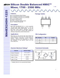 Datasheet MA4EX240H-1225 manufacturer M/A-COM