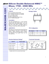 Datasheet MA4EX240M-1225T manufacturer M/A-COM