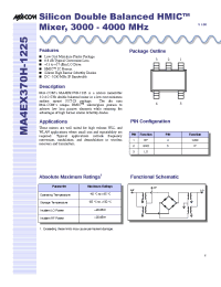 Datasheet MA4EX370H-1225T manufacturer M/A-COM