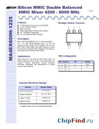 Datasheet MA4EX600H-1225 manufacturer M/A-COM