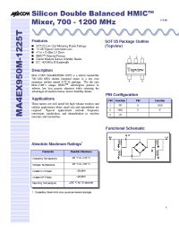 Datasheet MA4EX950M-1225T manufacturer M/A-COM