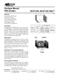 Datasheet MA4P1250 manufacturer M/A-COM