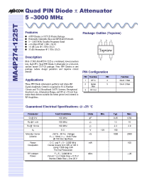 Datasheet MA4P274-1225 manufacturer M/A-COM