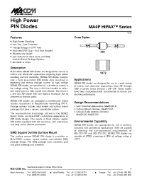 Datasheet MA4P4001 manufacturer M/A-COM