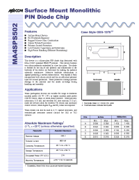 Datasheet MA4SPS502 manufacturer M/A-COM