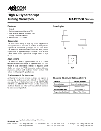 Datasheet MA4ST550 manufacturer M/A-COM