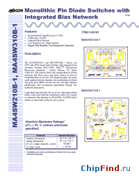 Datasheet MA4SW210B-1 manufacturer M/A-COM